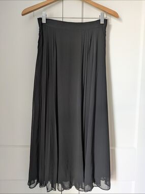 Little Moon Black Pleated Midi Skirt